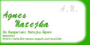 agnes matejka business card